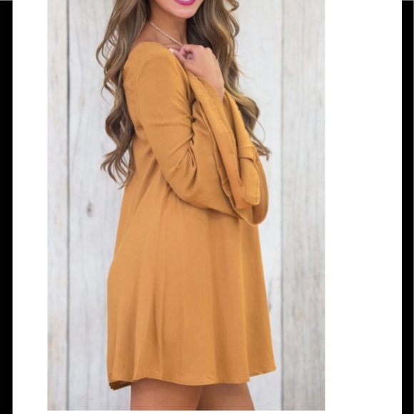 🆕 Fashion Round Neck Long Sleeve Shift MiniDress - Picture 2 of 3